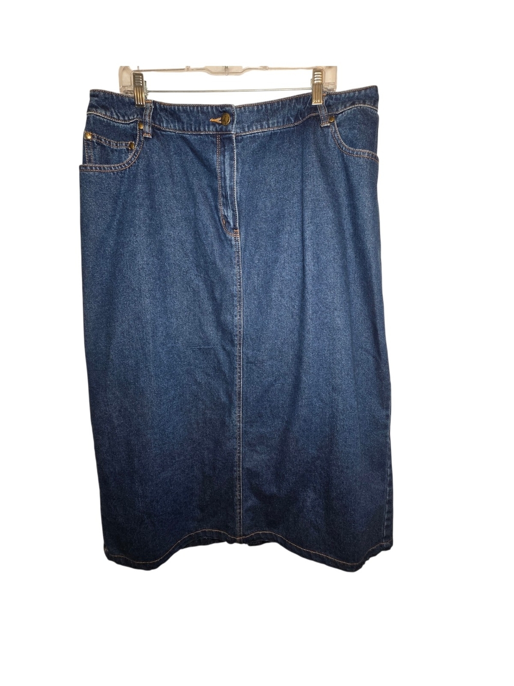 VTG Venezia Woman Denim Maxi Skirt 26W Plus Size 90s Y2K Jean Long Pencil
